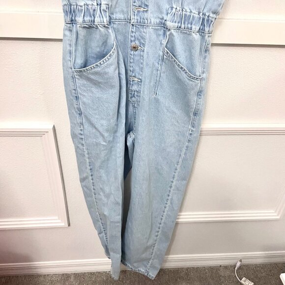 Free People x We The Free Marci Jumpsuit Denim Size S Clear Skies OB1154494 - Picture 3 of 8